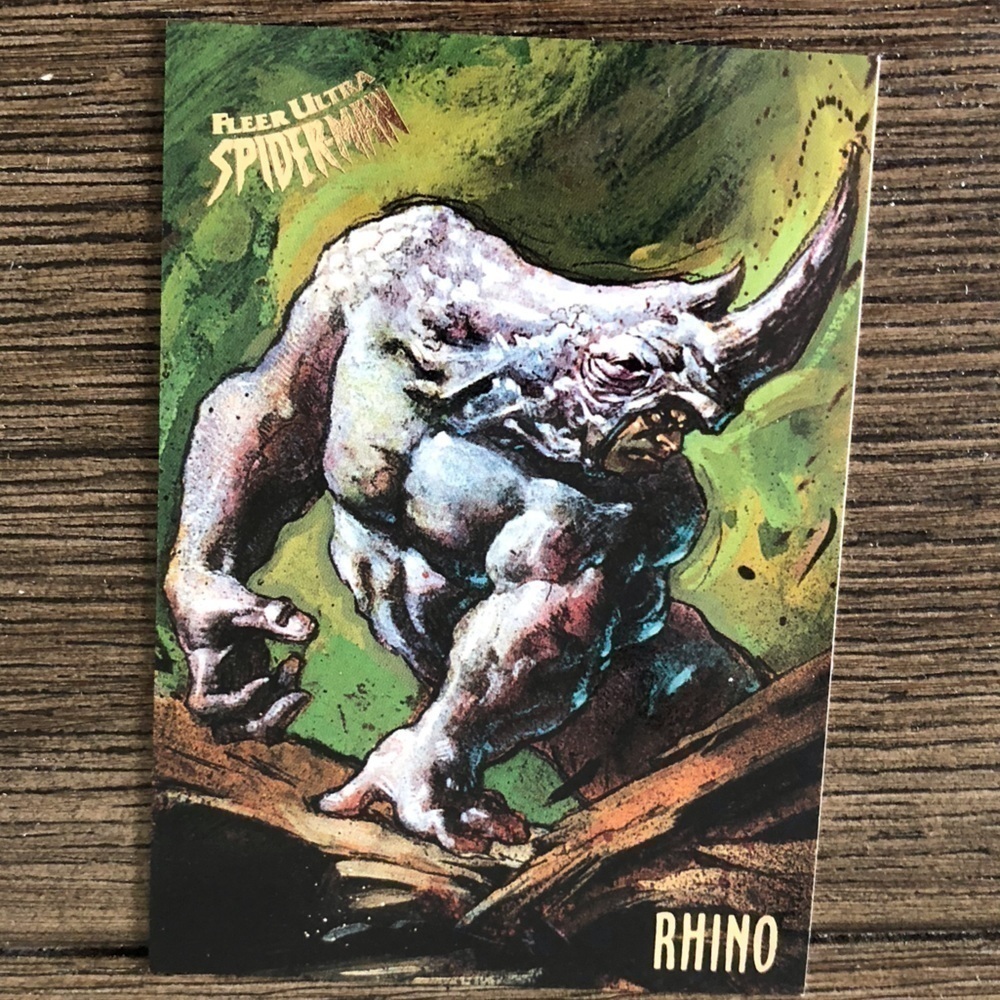 ’95 Marvel Fleer Ultra Spider-Man trading card: Rhino #45